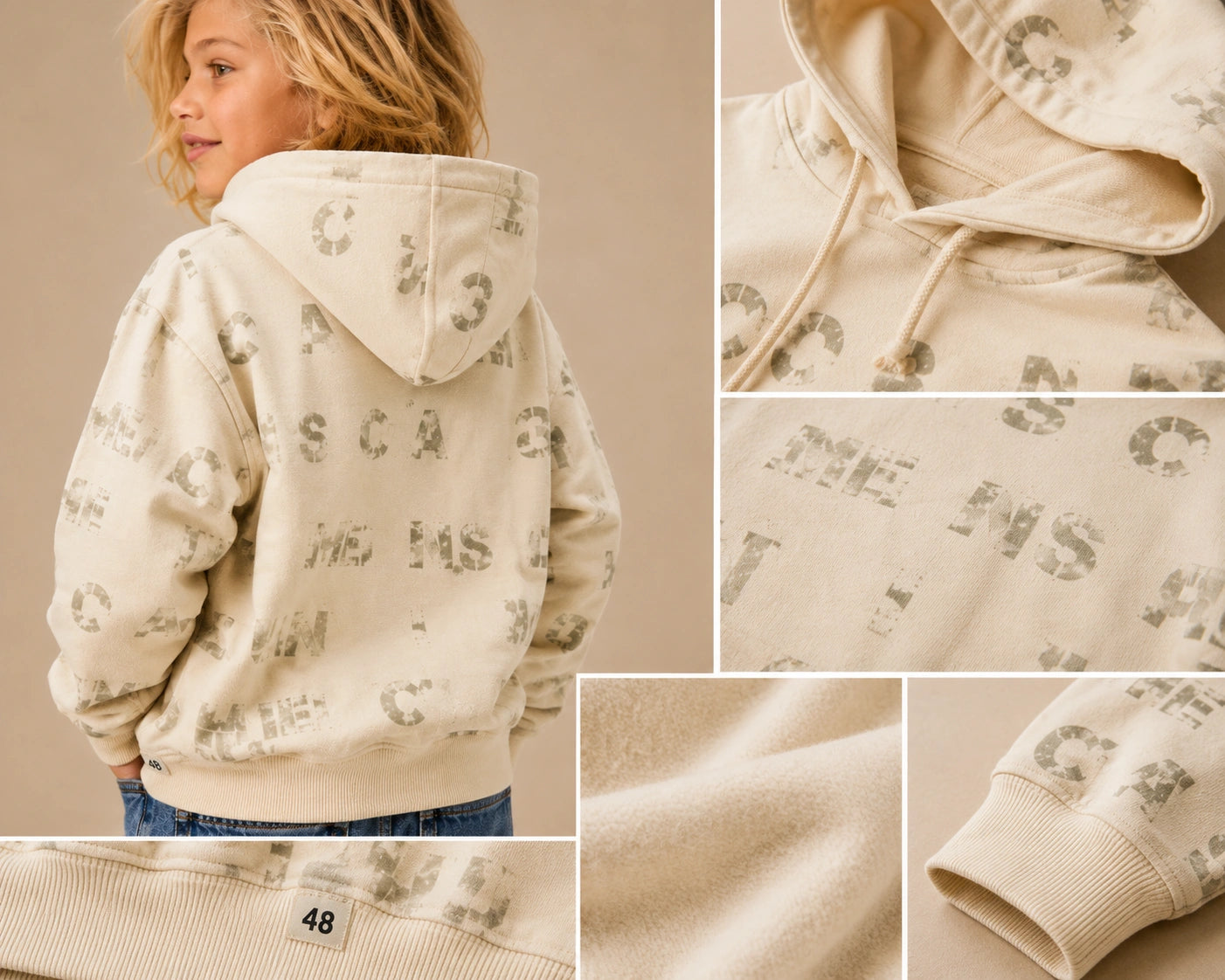 Zooppy Urban Edge All-Over Letter Print Hoodie