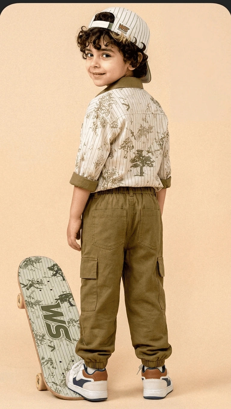Imported Zooppy Boys Co-ord Set – Bronze & Green
