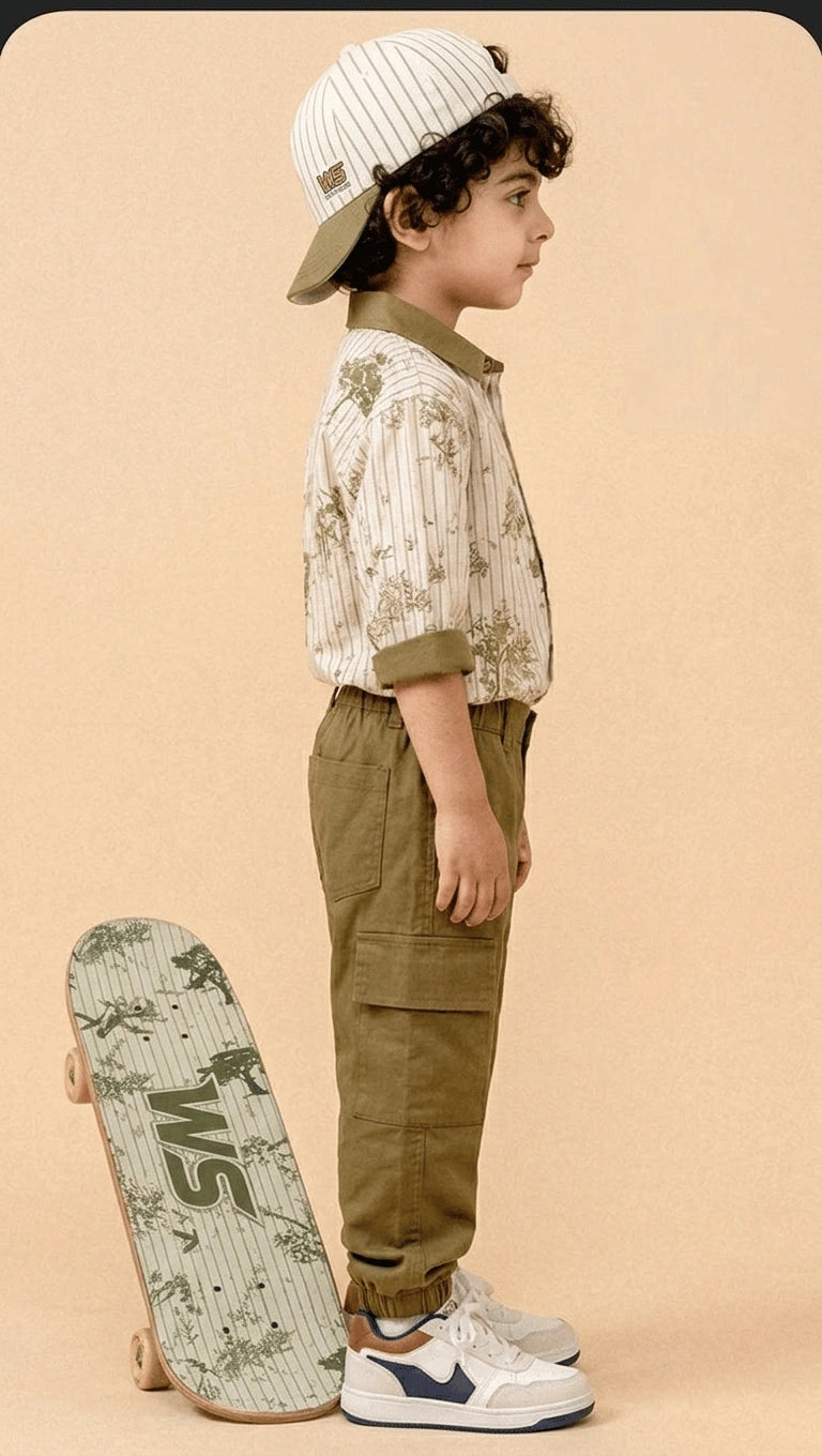 Imported Zooppy Boys Co-ord Set – Bronze & Green