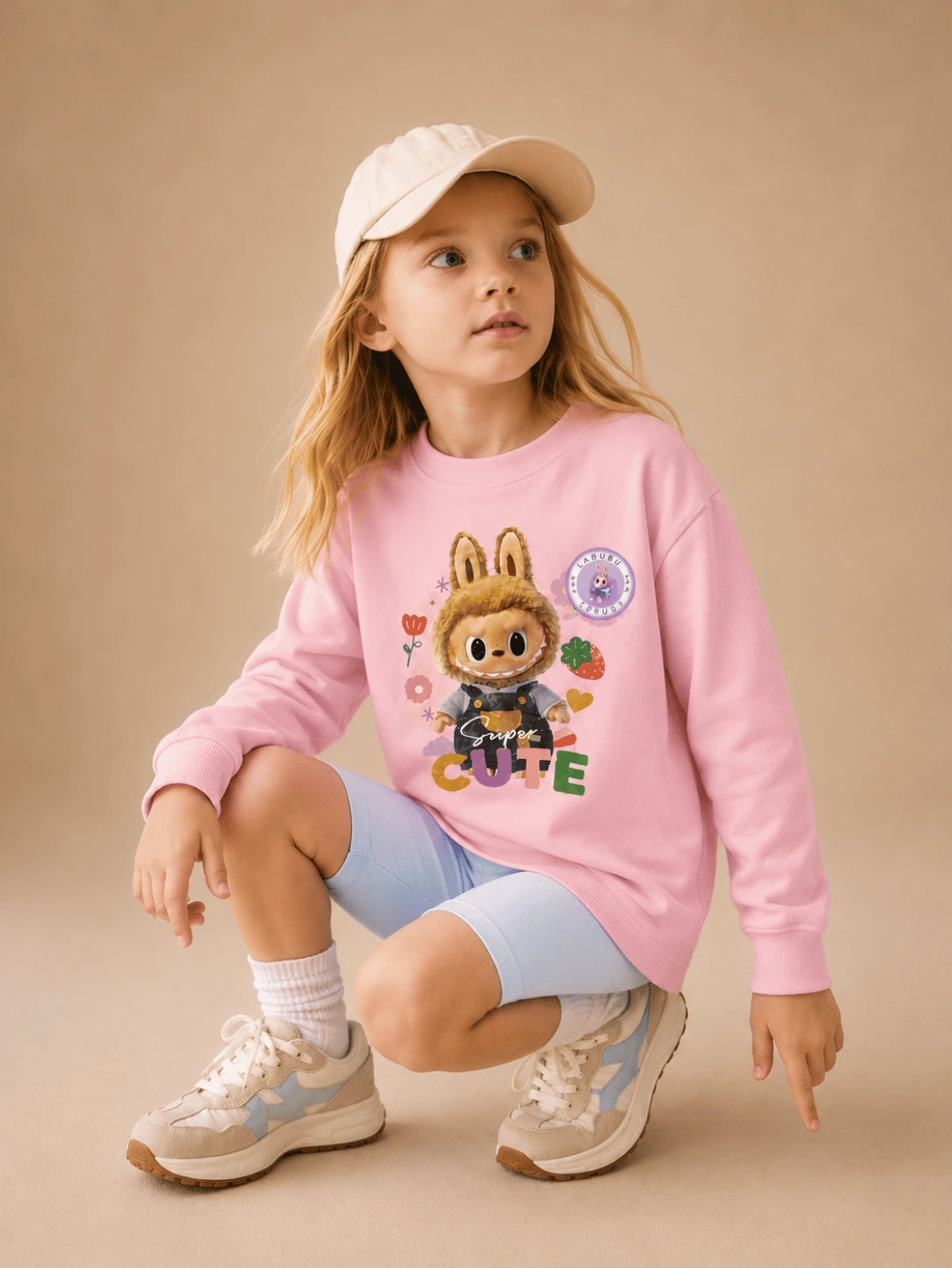 Girls Imported Light-Up T-Shirt | Glows on Heart Tap | Green, Pink, Cream, White & Blue | Ages 2-6Y