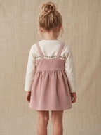 Girls Imported Frock | Pink, Brown & White | Ages 18M-5 Years