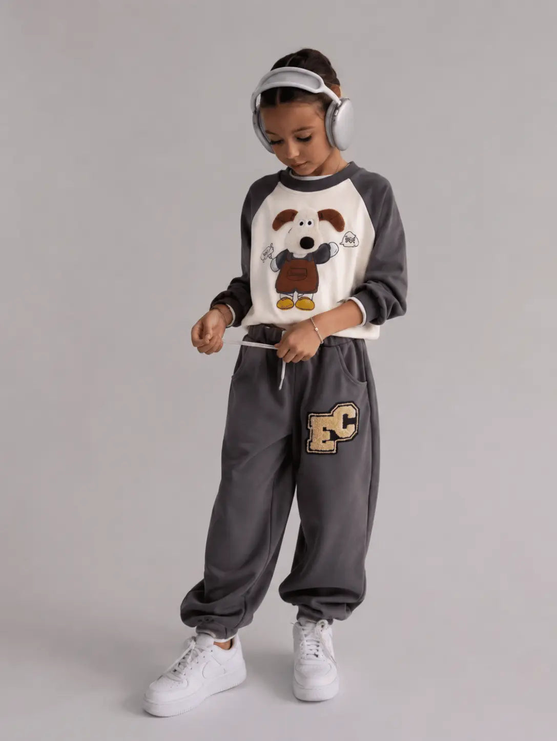 Girls Imported Co-ord Set | Brown & Beige | Ages 18M-6 Years