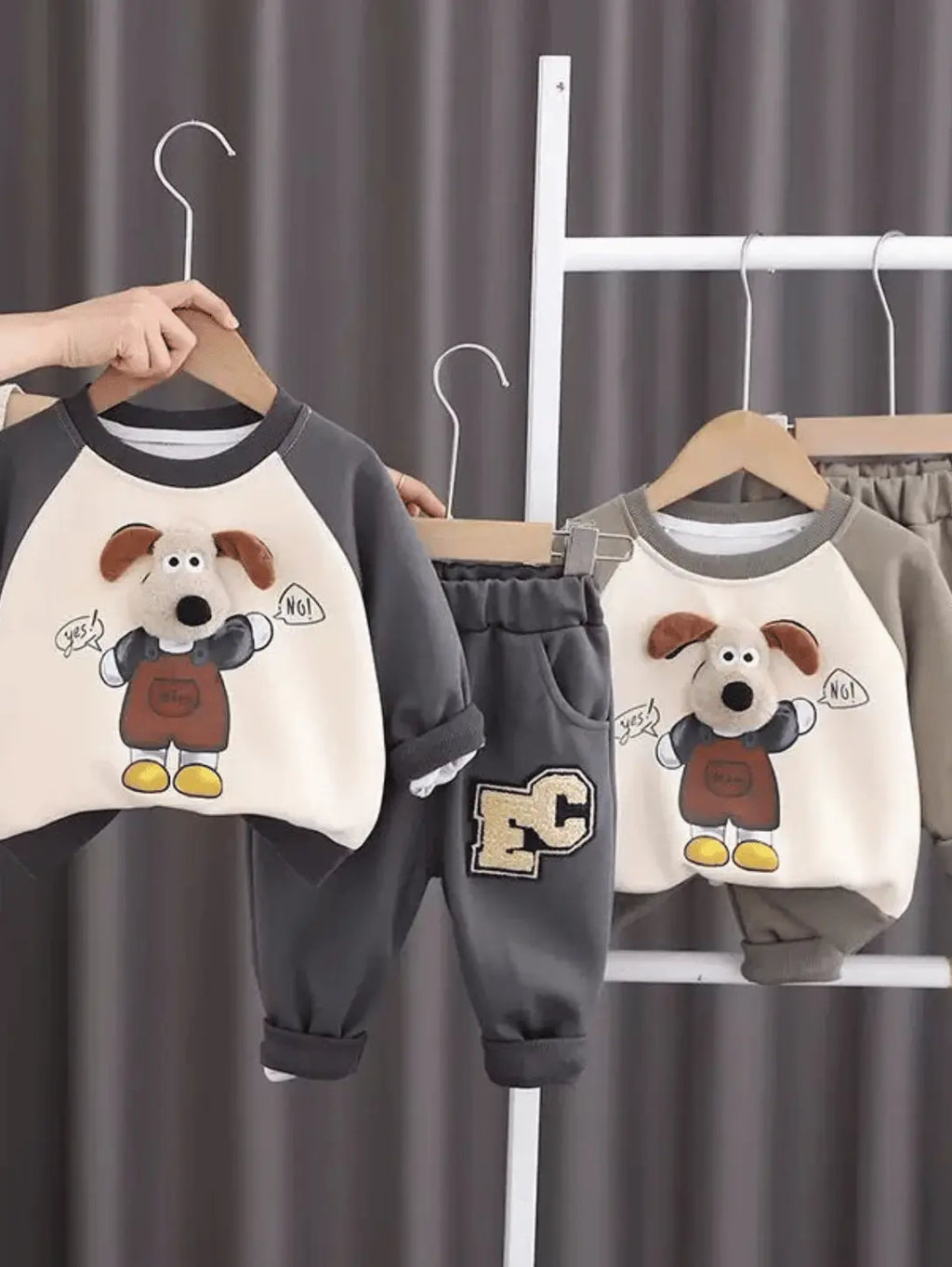 Girls Imported Co-ord Set | Brown & Beige | Ages 18M-6 Years