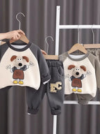 Girls Imported Co-ord Set | Brown & Beige | Ages 18M-6 Years