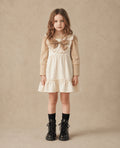 Girls Frock - Pink, Brown & White | Ages 18M-5 Years