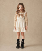 Girls Frock - Pink, Brown & White | Ages 18M-5 Years