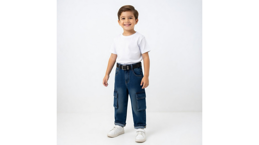 Kids Jeans Long Stone Washed Kids Boys Jeans Pants l 18- 6 Years