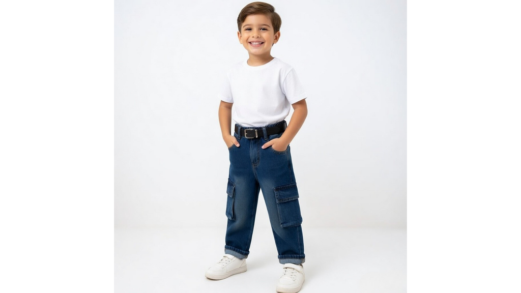 Kids Jeans Long Stone Washed Kids Boys Jeans Pants l 18- 6 Years
