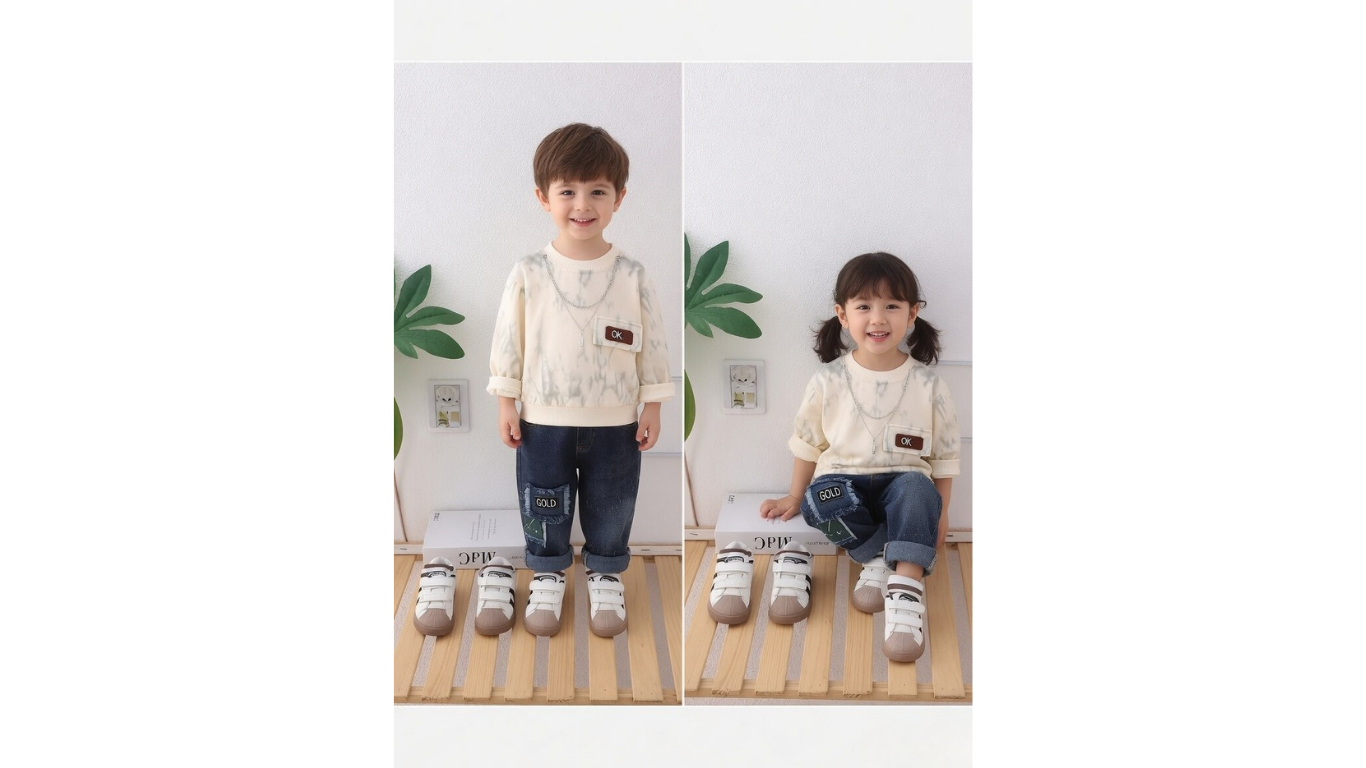 Kids Premium Co-ord Set with Chain & Accessories | Stylish Coordinated Outfit (2–7Y)