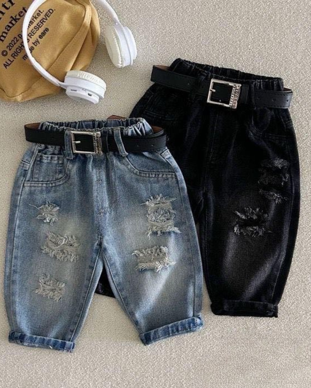 Boys Ripped Denim Shorts – Frayed Hem & Patch Pocket | Kids Summer Jeans