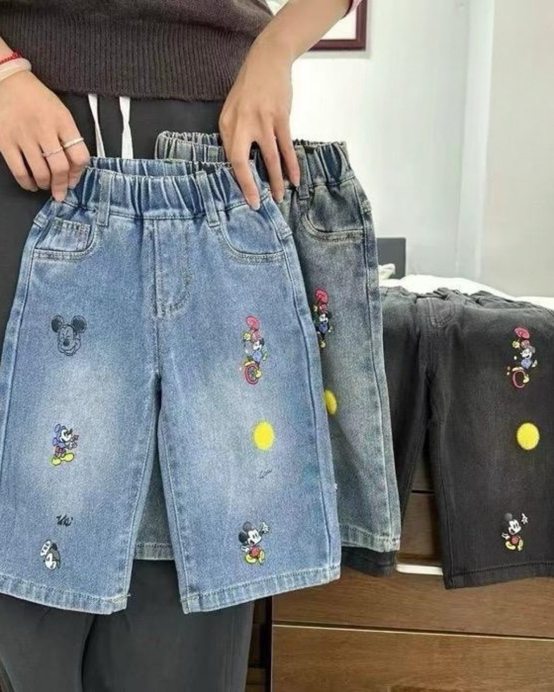 Girls Casual Denim Jeans – Cute Boutique Style Kids Pants | Black & Blue
