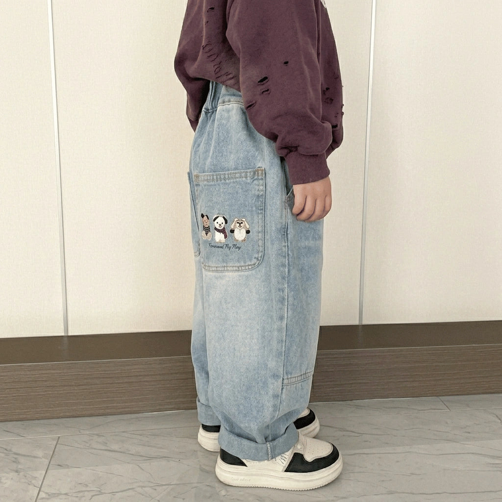 Imported Zooppy Signature Wide-Leg Denim Jeans