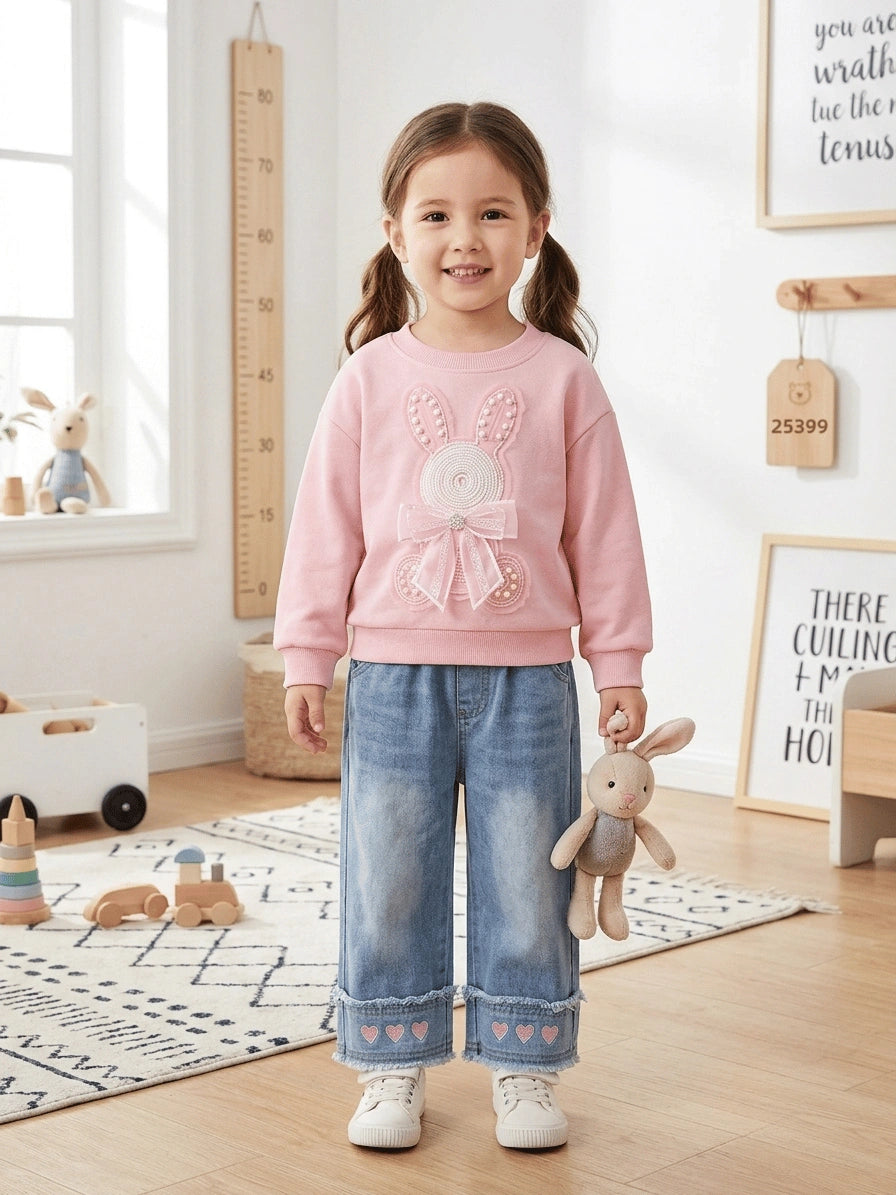 Imported Zooppy Girls Co-ord Set – Bronze, White & Pink