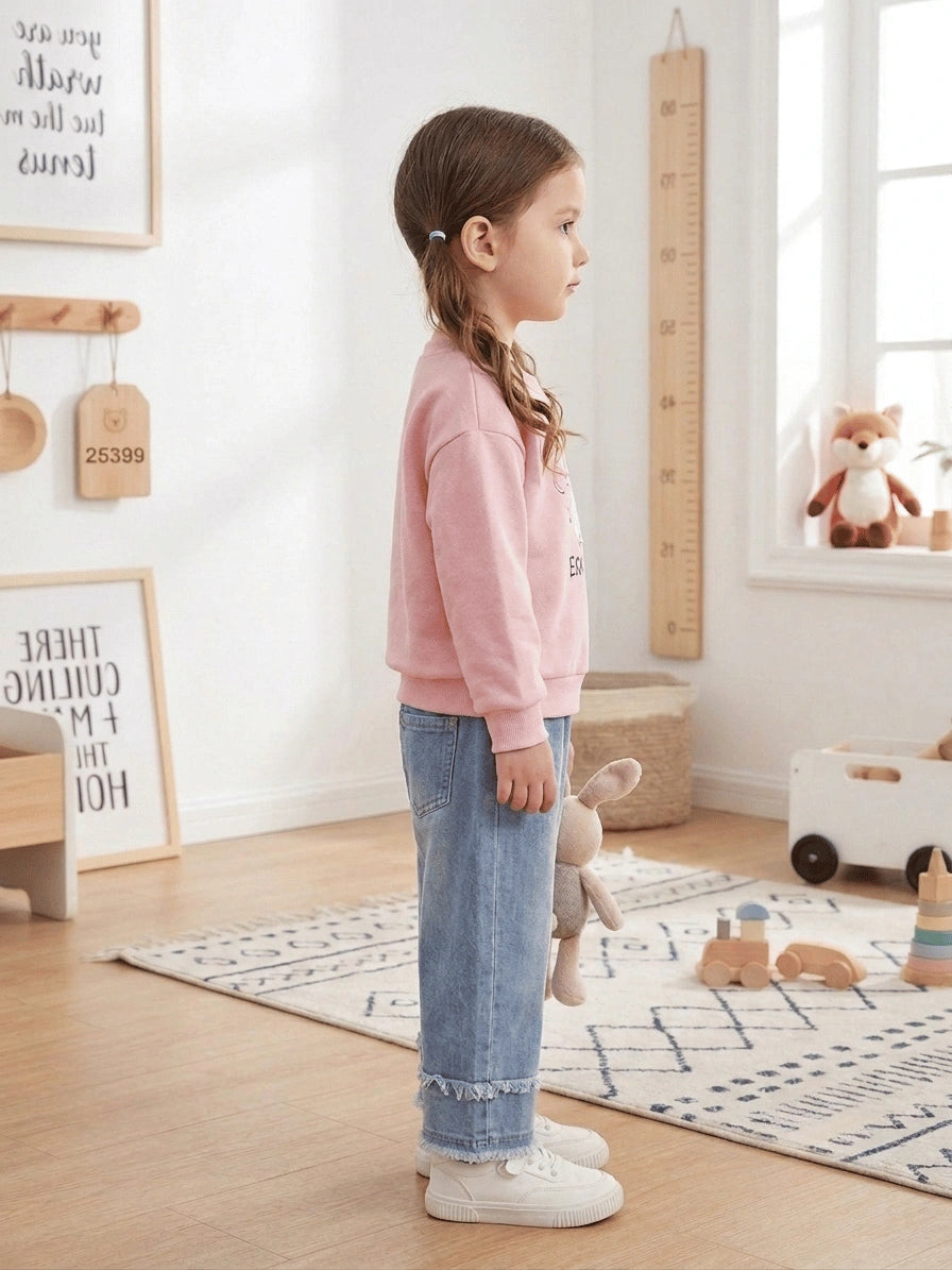 Imported Zooppy Girls Co-ord Set – Bronze, White & Pink