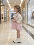Imported Zooppy Girls Frock – Pink, Green & Bronze