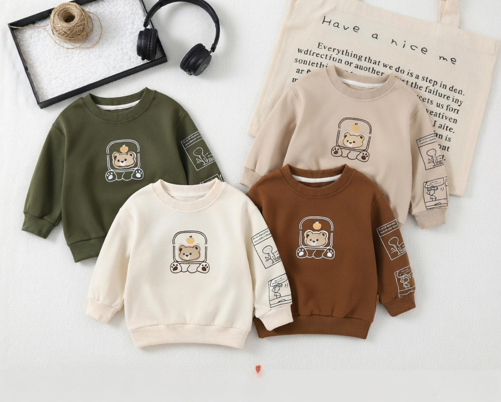 Girls Cotton Crop Top | Round Neck Casual Sweater for Spring & Autumn (18M–6Y)