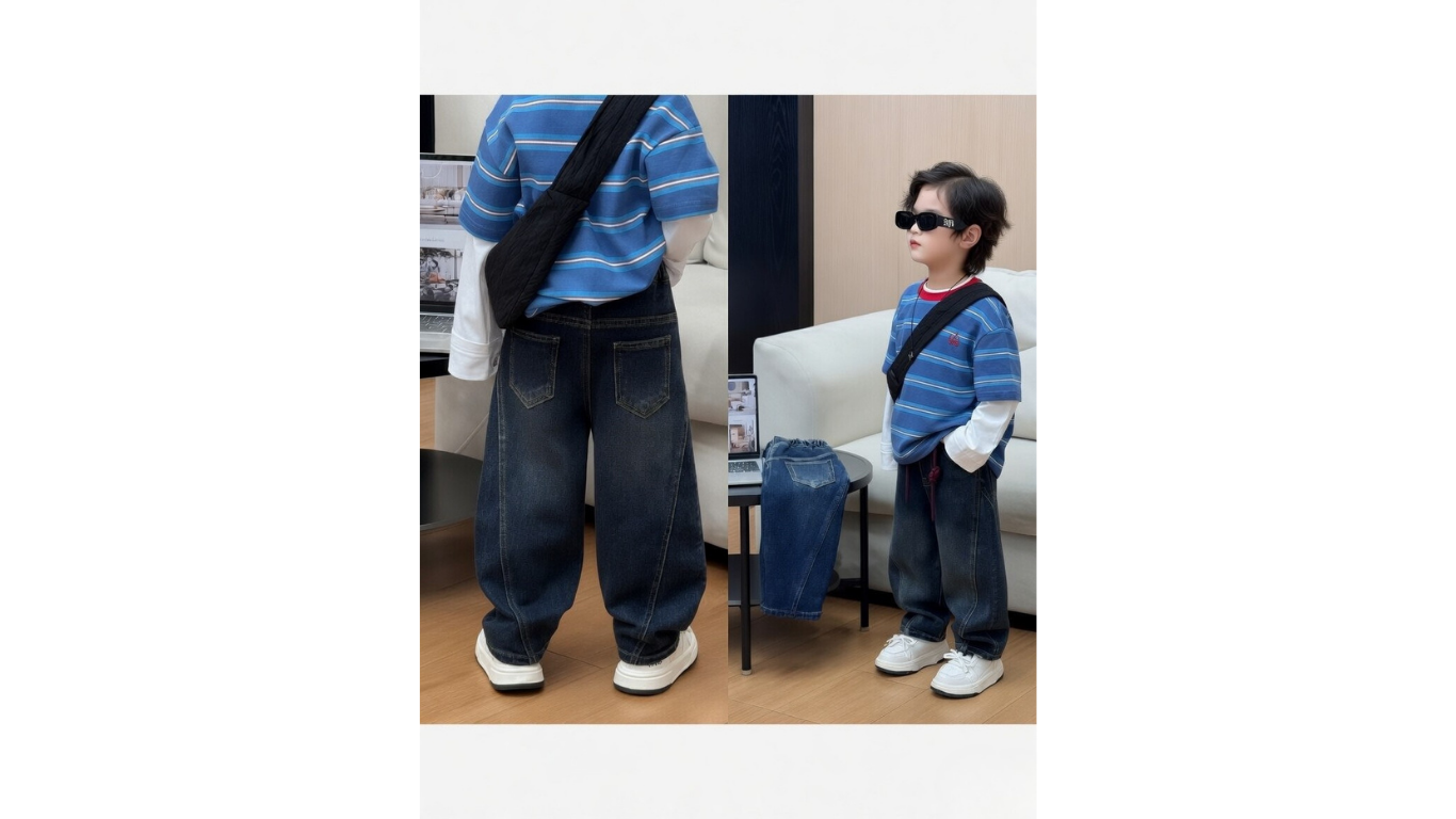 Boys Durable Structured Denim Jeans | Fade-Resistant Versatile Kids Pants (18M–6Y)