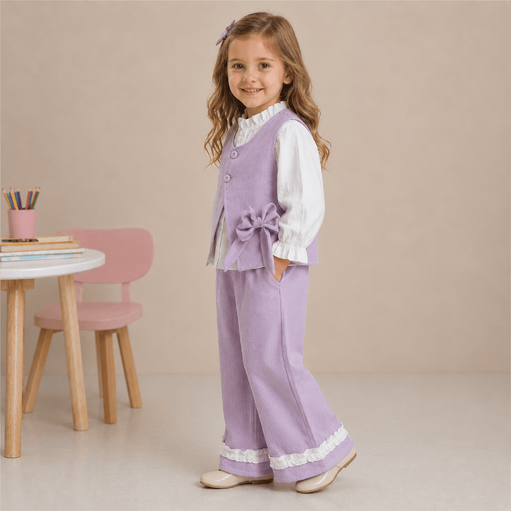 Imported Kids Cotton Co-ord Set | Violet, Pink & Blue | Ages 1-5 Years