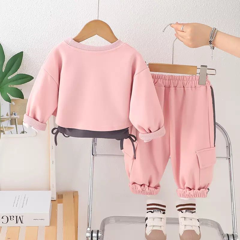 Girls Printed Hoodie, Vest & Pants 3-Piece Set | Autumn Spring Casual Outfit (2–7Y)