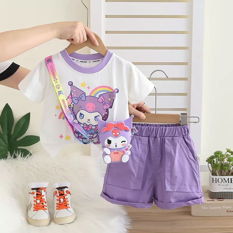 Girls Short Sleeve Cotton Cartoon Dress | Stylish Summer Kids Outfit (18M–6Y)