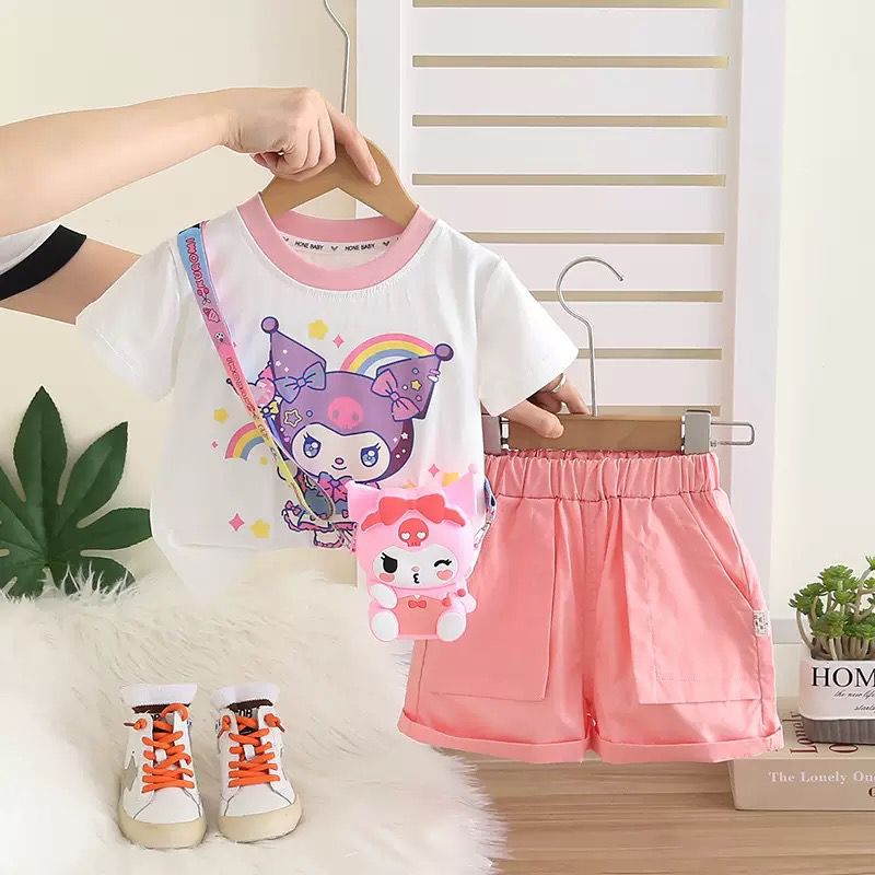 Girls Short Sleeve Cotton Cartoon Dress | Stylish Summer Kids Outfit (18M–6Y)