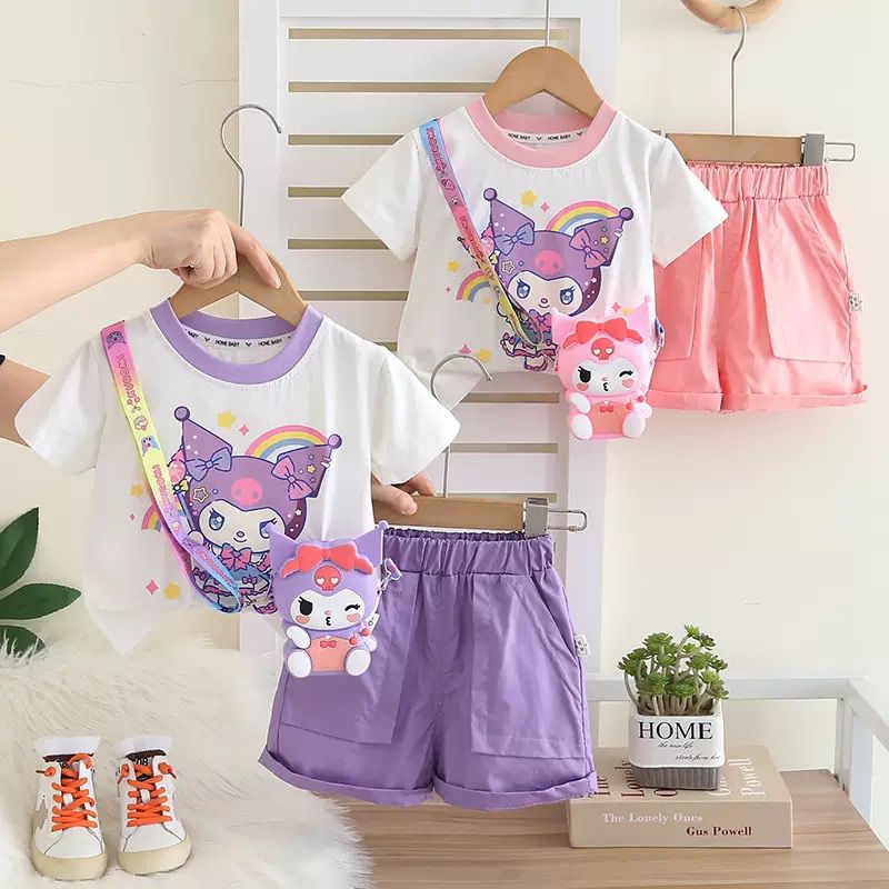 Girls Short Sleeve Cotton Cartoon Dress | Stylish Summer Kids Outfit (18M–6Y)