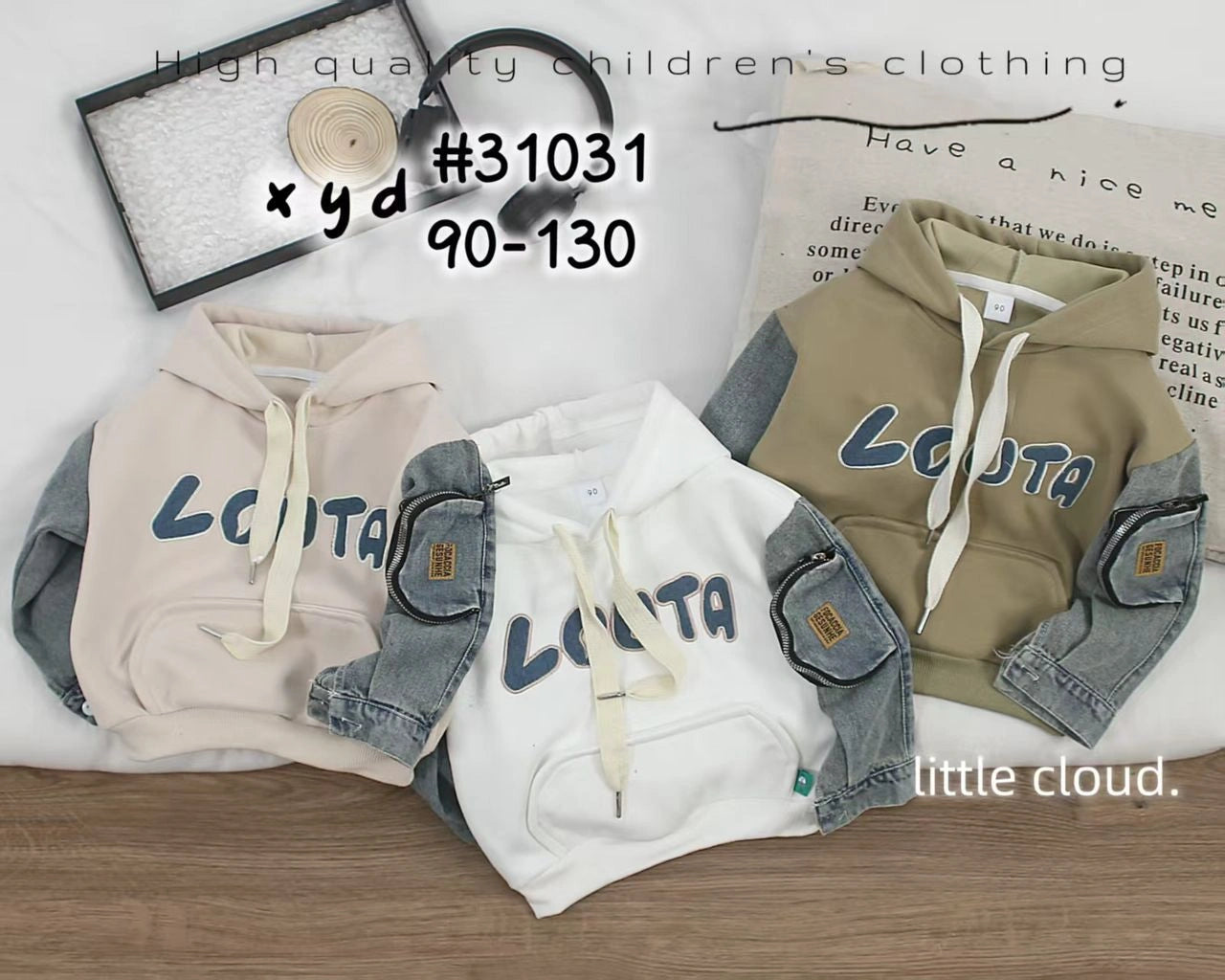 Zooppy Urban Edge Denim Sleeve Colourblock Hoodie