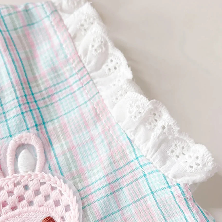 Girls Checked Sleeveless Top & Shorts Set | 2-Piece Summer Outfit (18M–6Y)